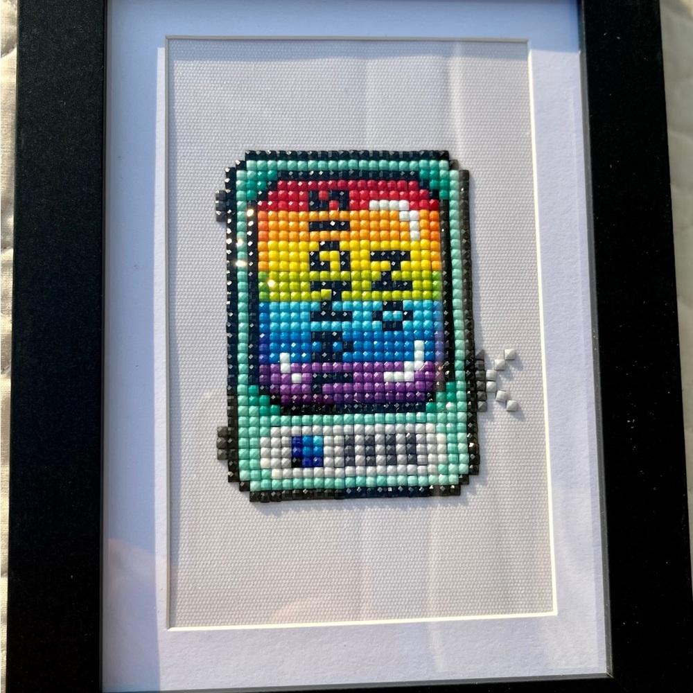 No Signal Tv- Diamond Art- Finished and Framed